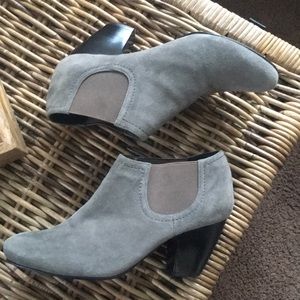 Grey suede booties